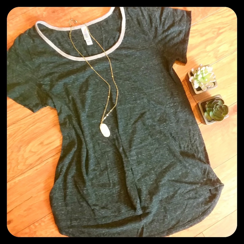 Heathered Gray & Oatmeal Ringer Classic Tee